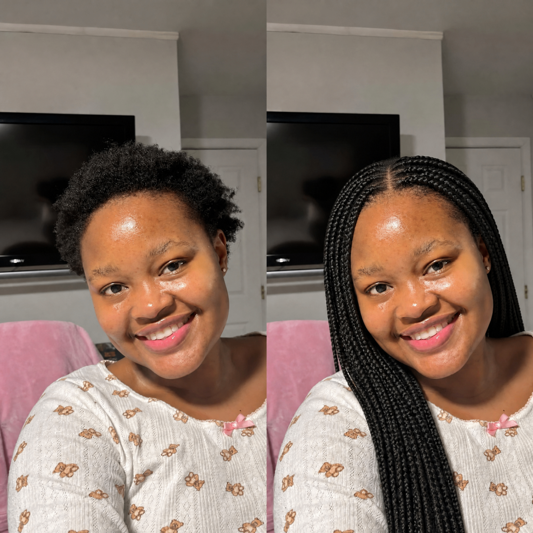 A waist-length knotless box braids wig